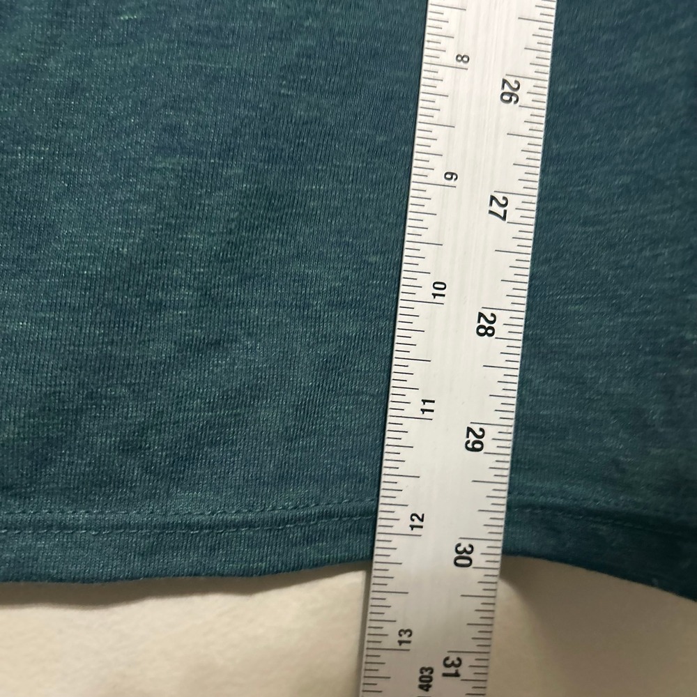 Old Navy Blouse 2X Teal Green Lace Yoke Boho Long Sleeve Cottagecore Peasant Top - Picture 8 of 9